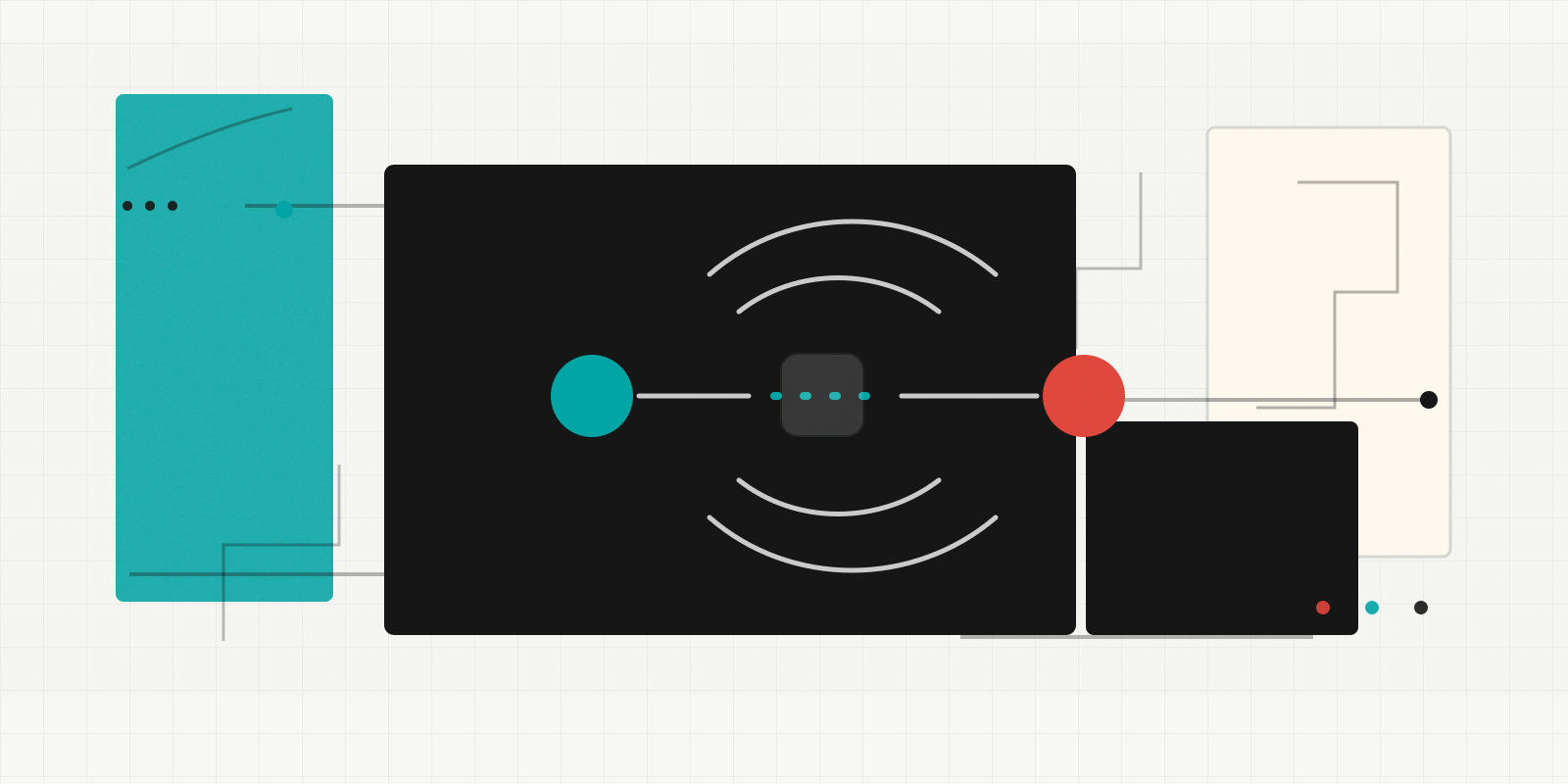 Abstract communication signal with gaps and reconnecting nodes