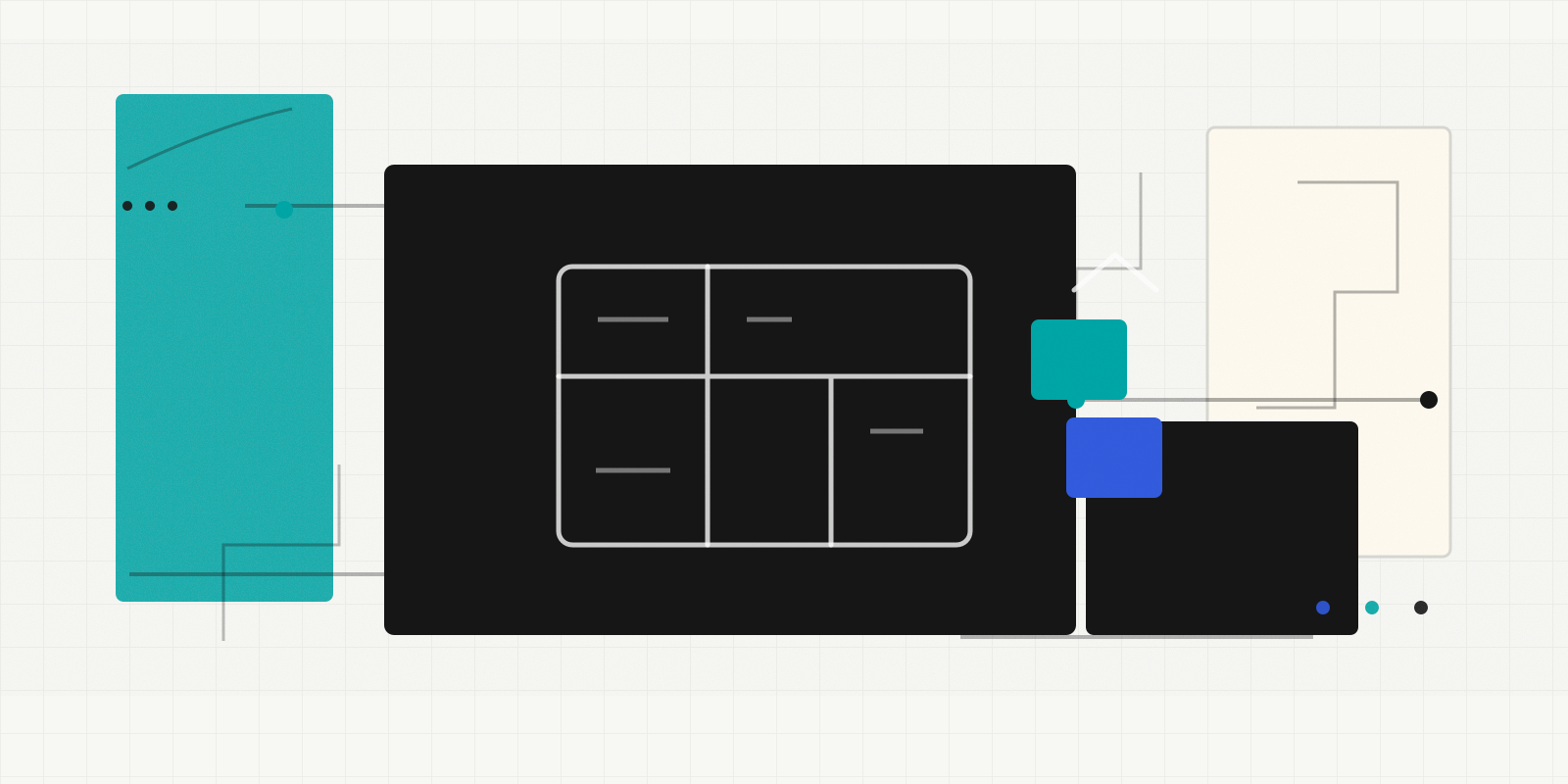 Abstract bedroom floor plan, moving boxes, and change management illustration